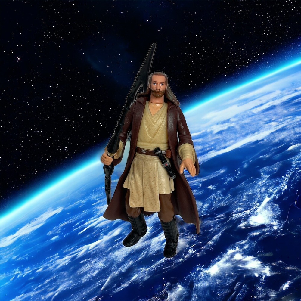 Vintage 1998 Star Wars OPEC Qui-Gon Jin Action Figure Complete
